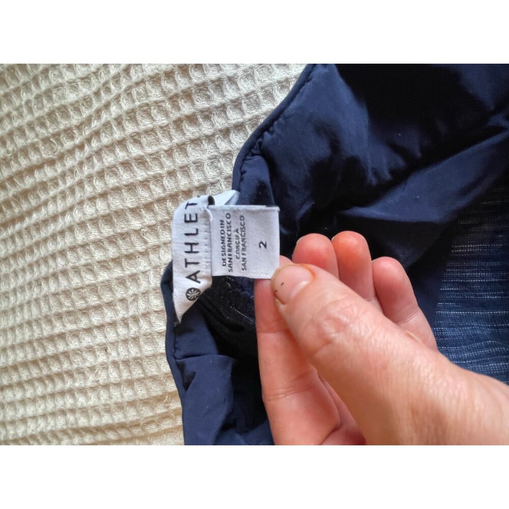 Athleta Athleisure Boho Draw String Waistband Wide Leg Soft Pants Navy Blue Sz 2 - Picture 10 of 10